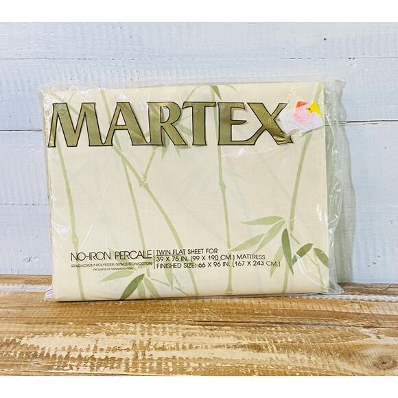 New Vintage 1975 Kumo Martex No Iron Percale Twin Flat Sheet Sealed - Picture 7 of 7